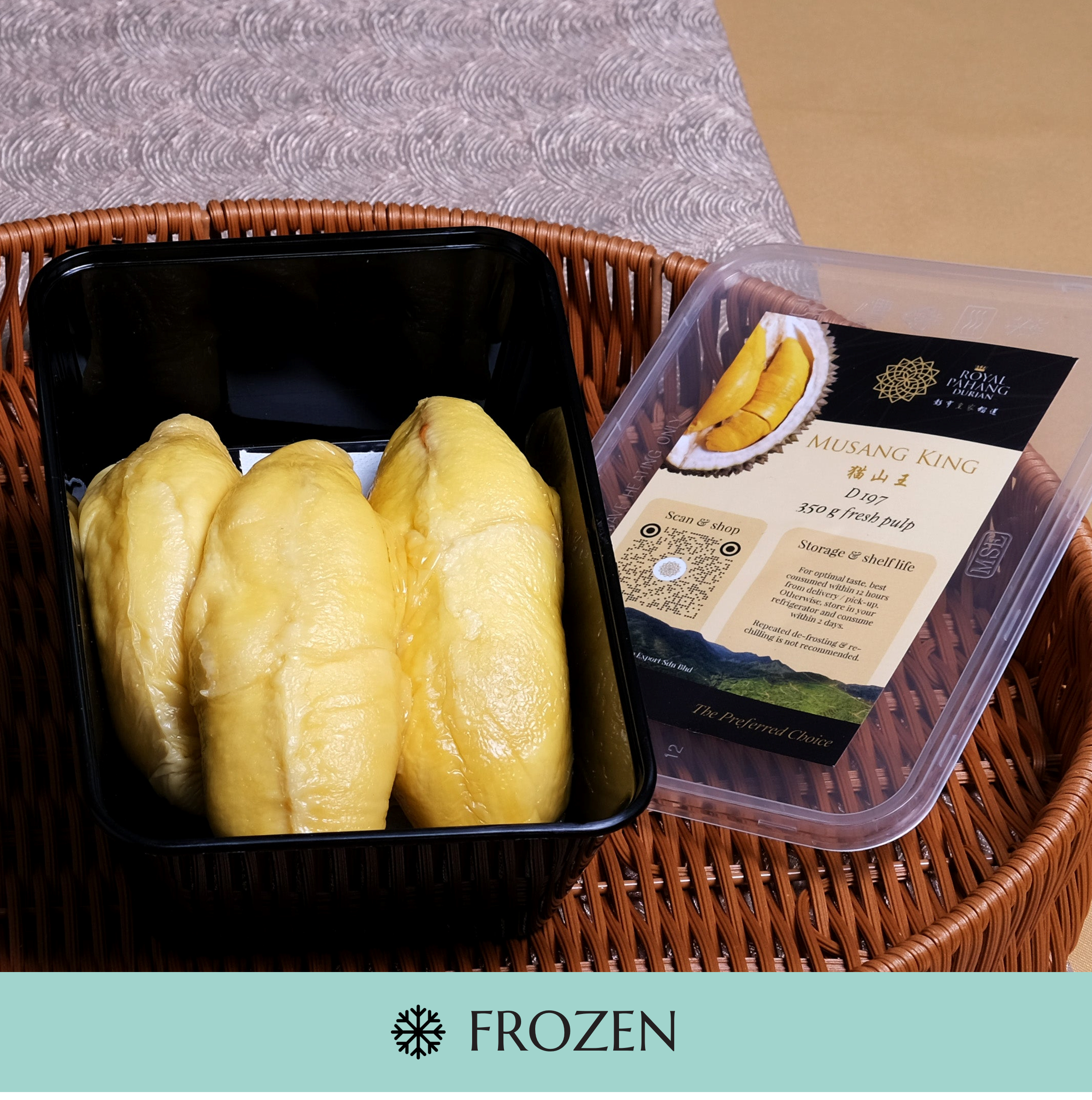 Musang King Frozen Durian Pulp 350g